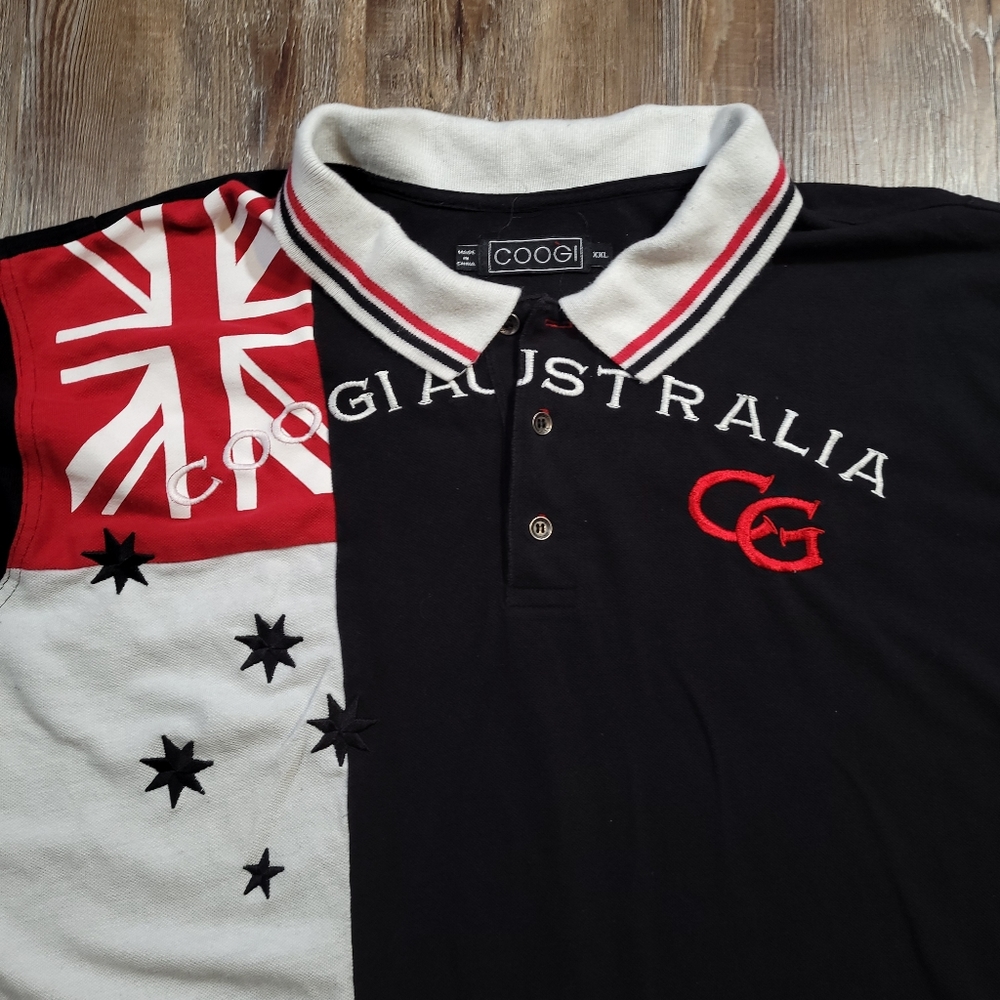 COOGI Australia Polo Shirt w/ flag and stars, XXL - Picture 2 of 5